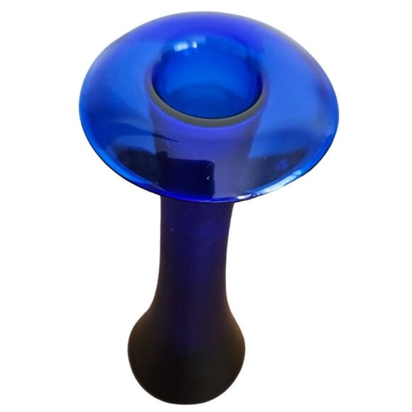 Tiffany & Co. Hand-Blown Blue Art Glass Vase Elsa Peretti Signed Home Decor - Picture 3 of 6